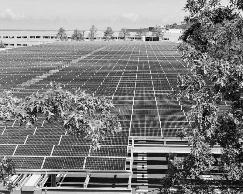 Inditex solar panels in black and white